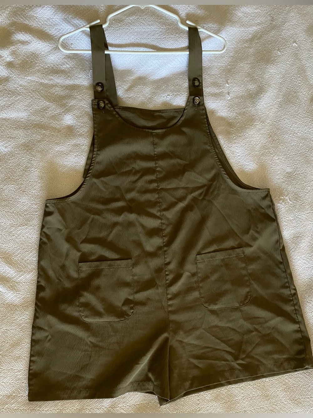 XL Olive Green Women’s Short Overalls